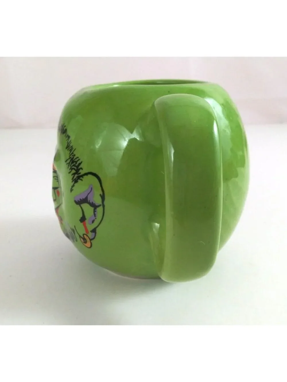 Vintage Birchcrest Ugly Muglie Fleemus Green Novelty Coffee Cup